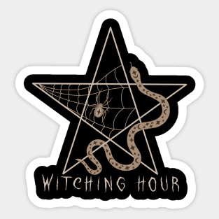 The Witching Hour Pentagram with Snake and Spider Sticker